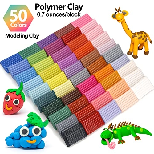 Polymer Clay Starter kit - Non-toxic 1.27 Kg 50pcs.