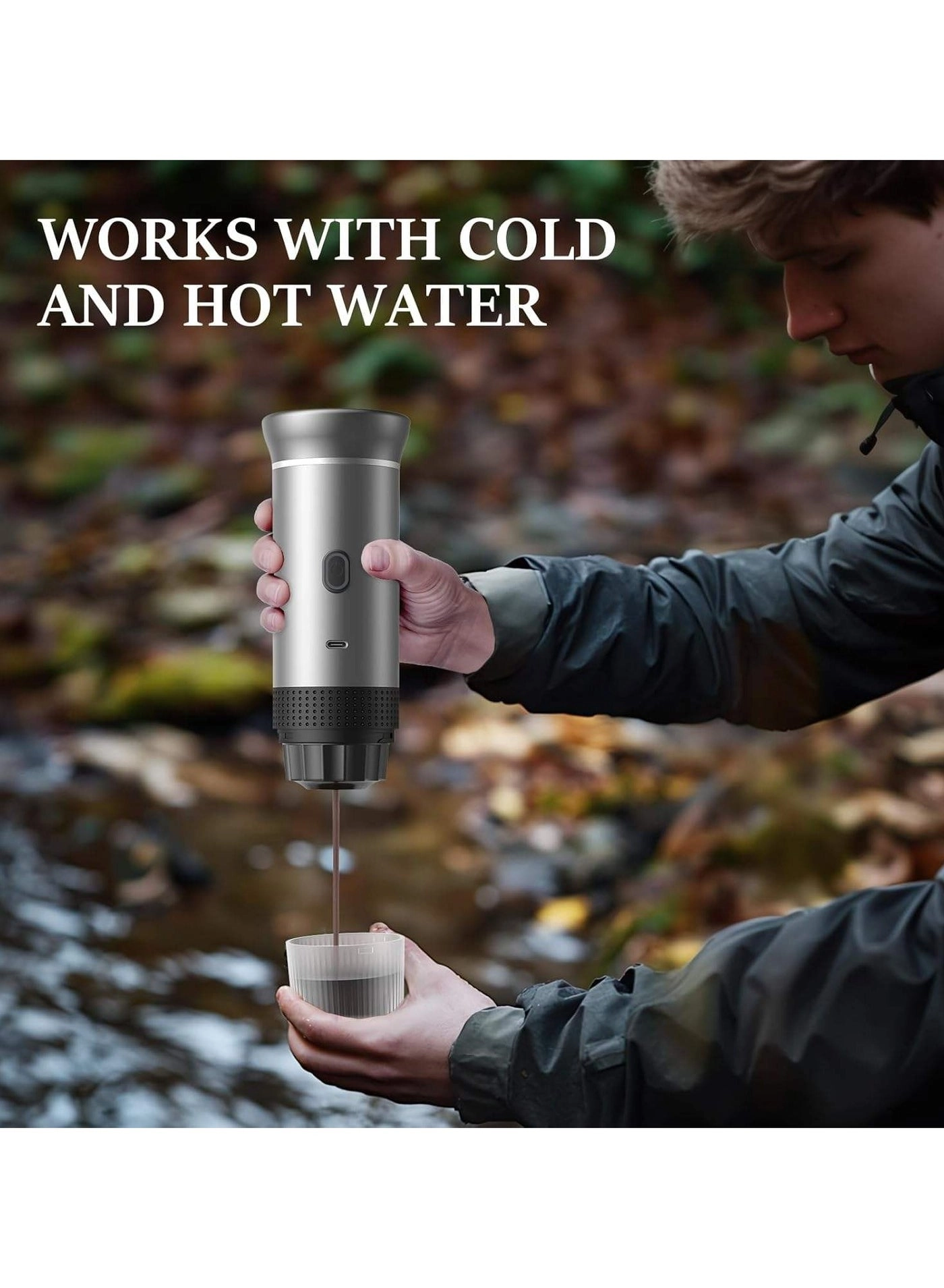 Travel Espresso Machine - small and large capsules ground coffee