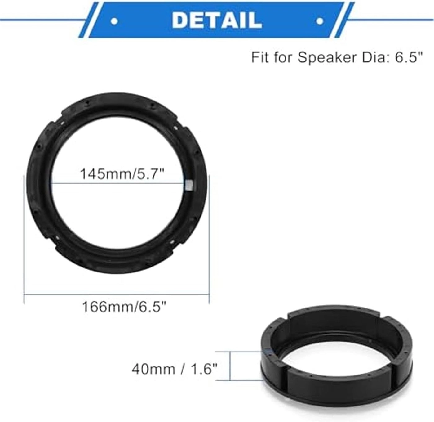 Speaker Spacer Ring Adapter - Jetta 1999-2019 Passat 1999-2018 Bora 1999-2005 Golf 1999-2019 Beetle 1999-2017