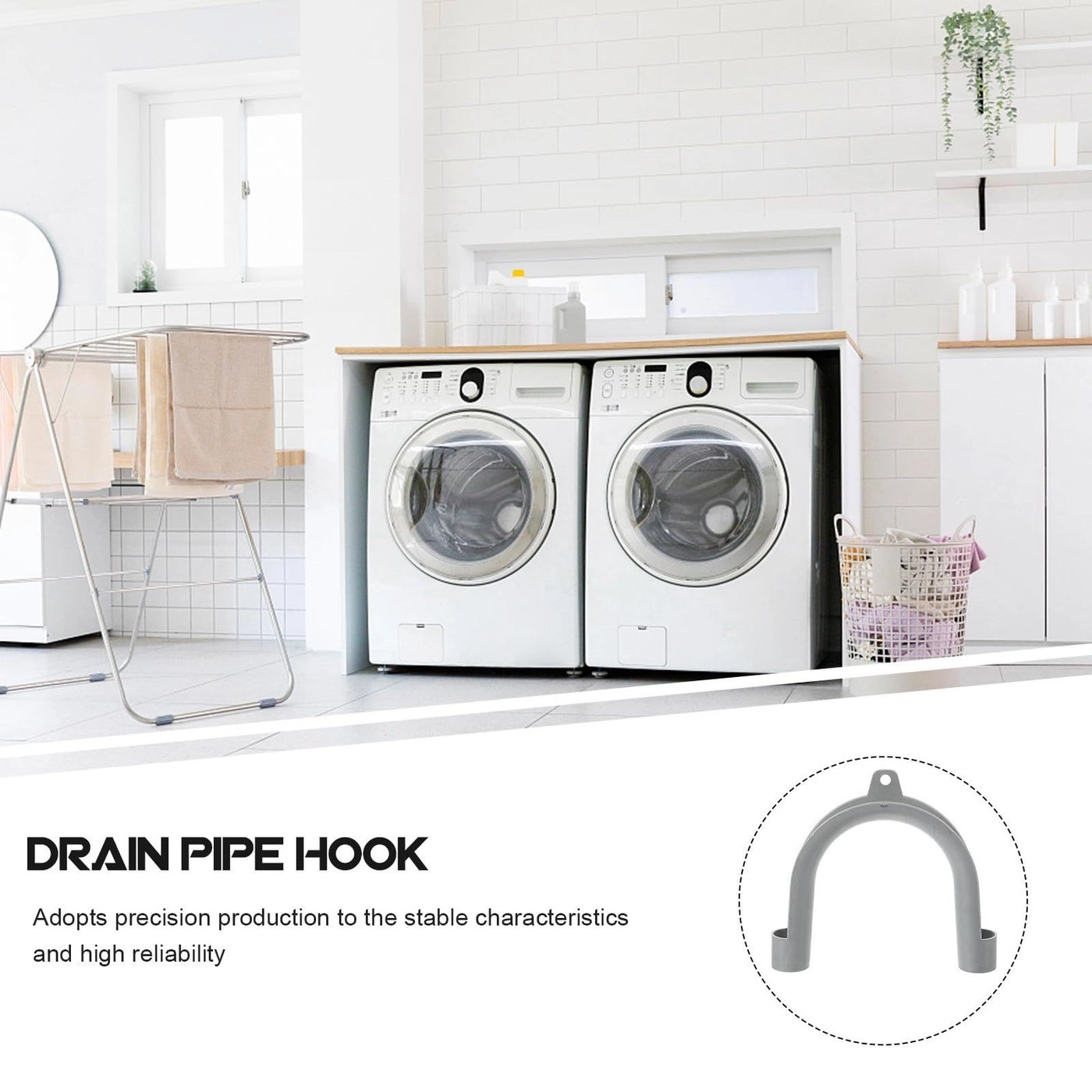 Washing Machine Drain Hose Clip - U Shaped 2 Pack