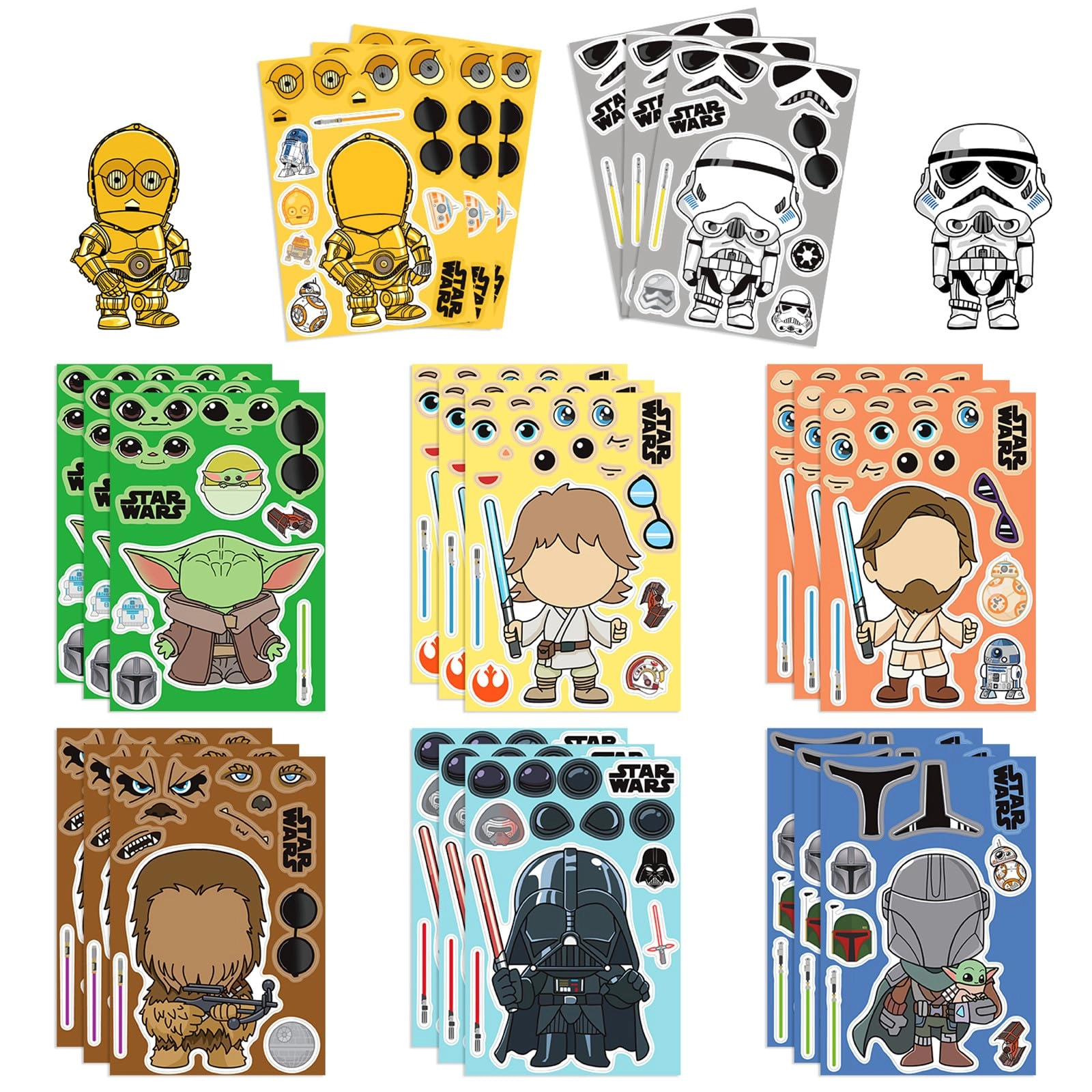 lhst Make a Face Sticker Book 24 pcs