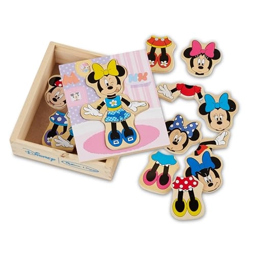 Melissa & Doug Minnie Mouse Mix and Match Dress-Up Wooden Play Set - 18 pcs Ages 3+