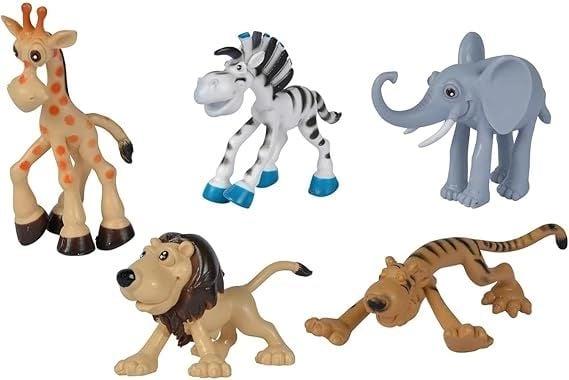 Funny Animals Safari - 5 safari animal figures Multi Colour