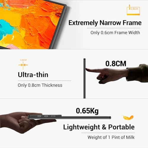 Portable Monitor Touchscreen - FHD 1080P 15.6 Inches