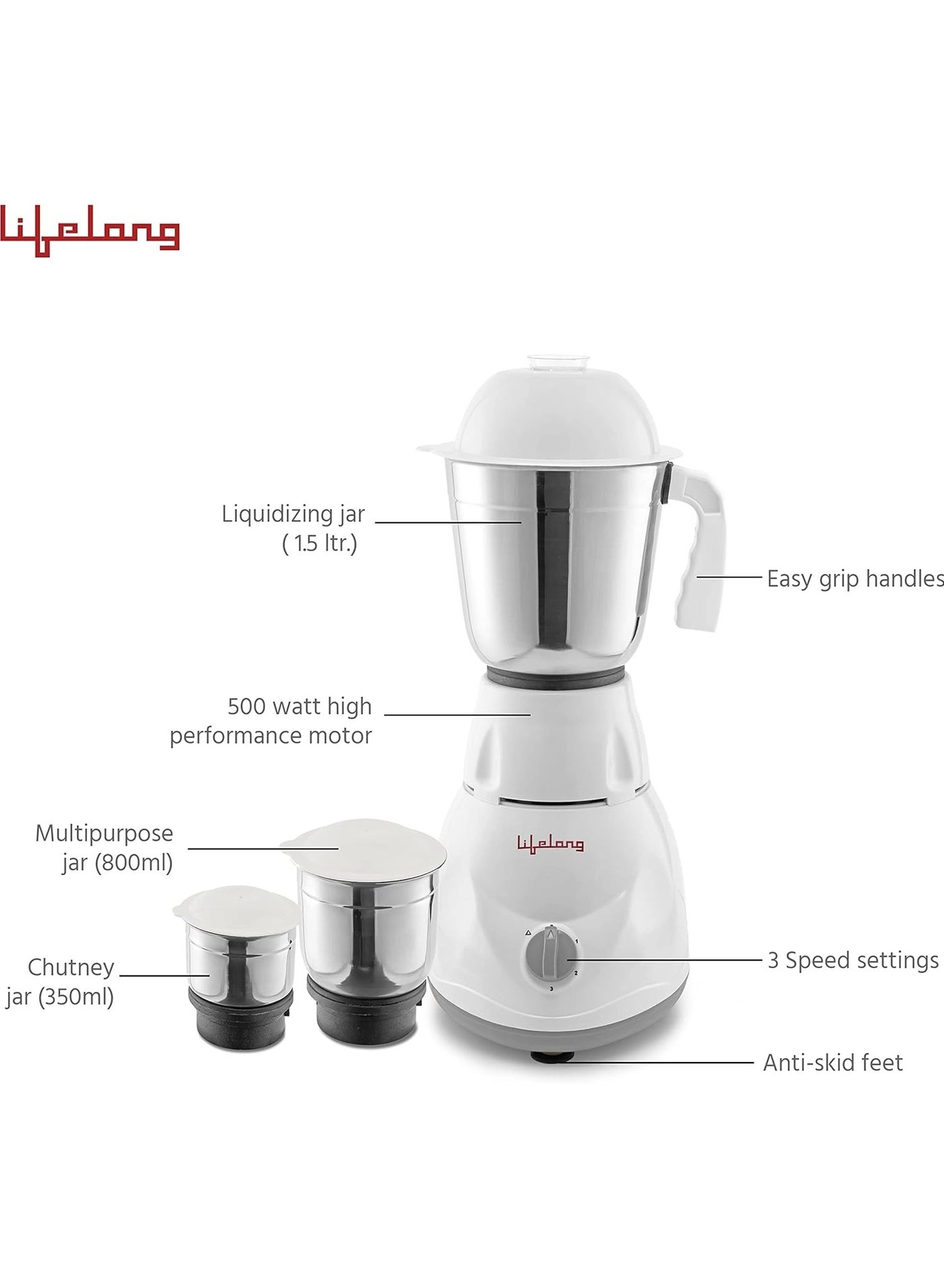 Power Pro Mixer Grinder - 2 L 500 W
