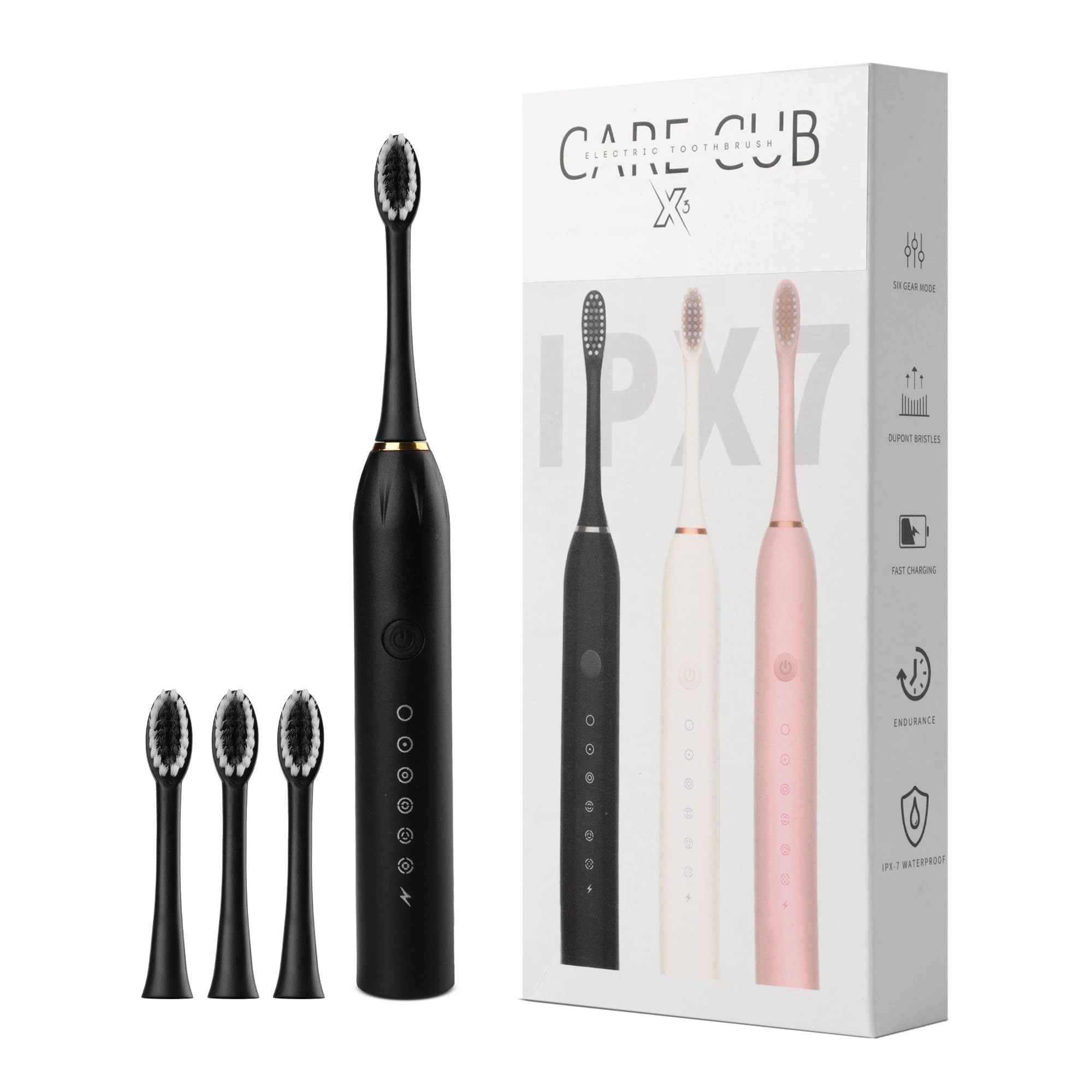 CAREEXCELLAPREMIUM PVT. LTD. X-3 Sonic - IPX7 Waterproof 6 Cleaning Modes Rechargeable