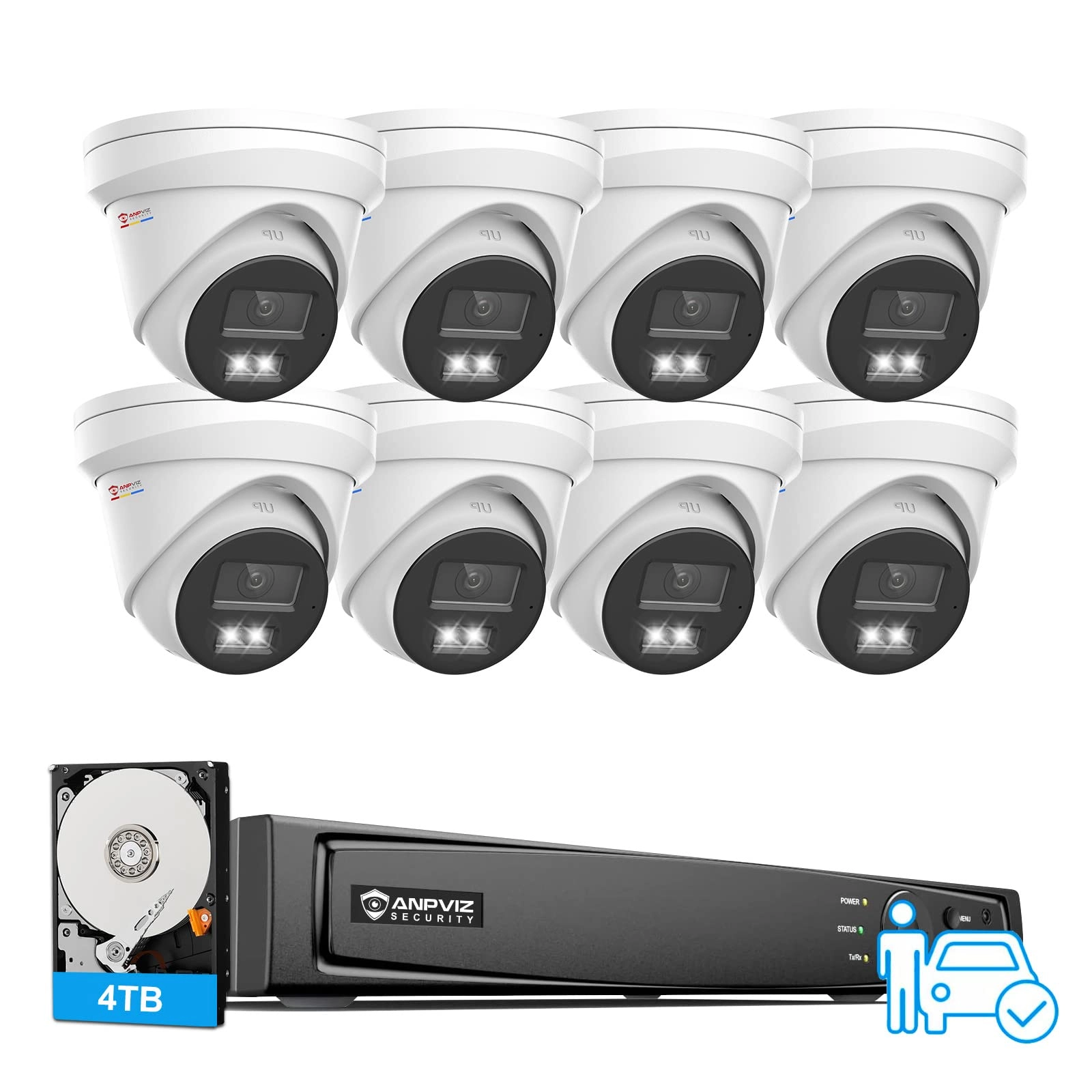 Anpviz PoE Camera System - 8Pcs 16CH 5mp