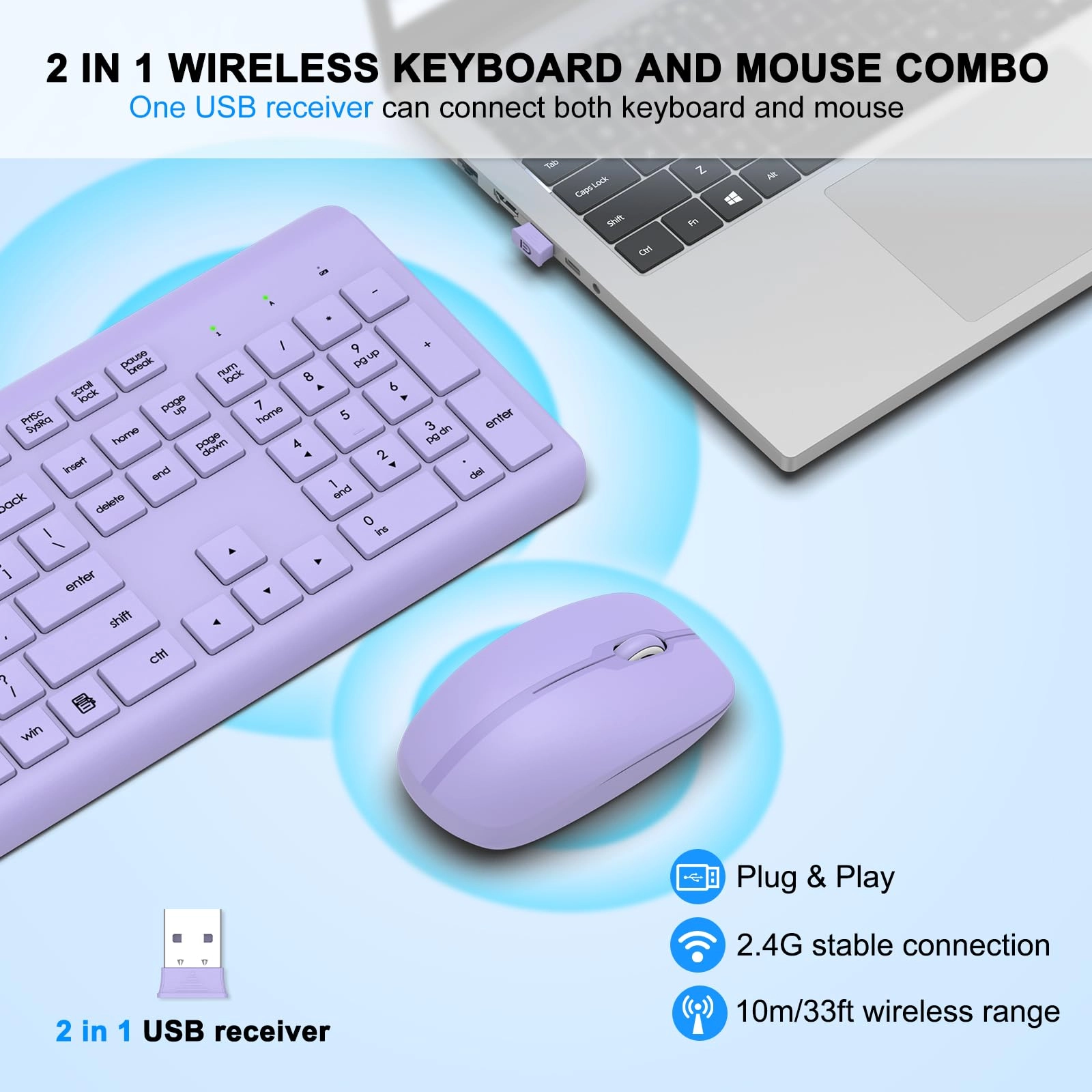 Keyboard and Mouse Combo - QWERTY Wireless