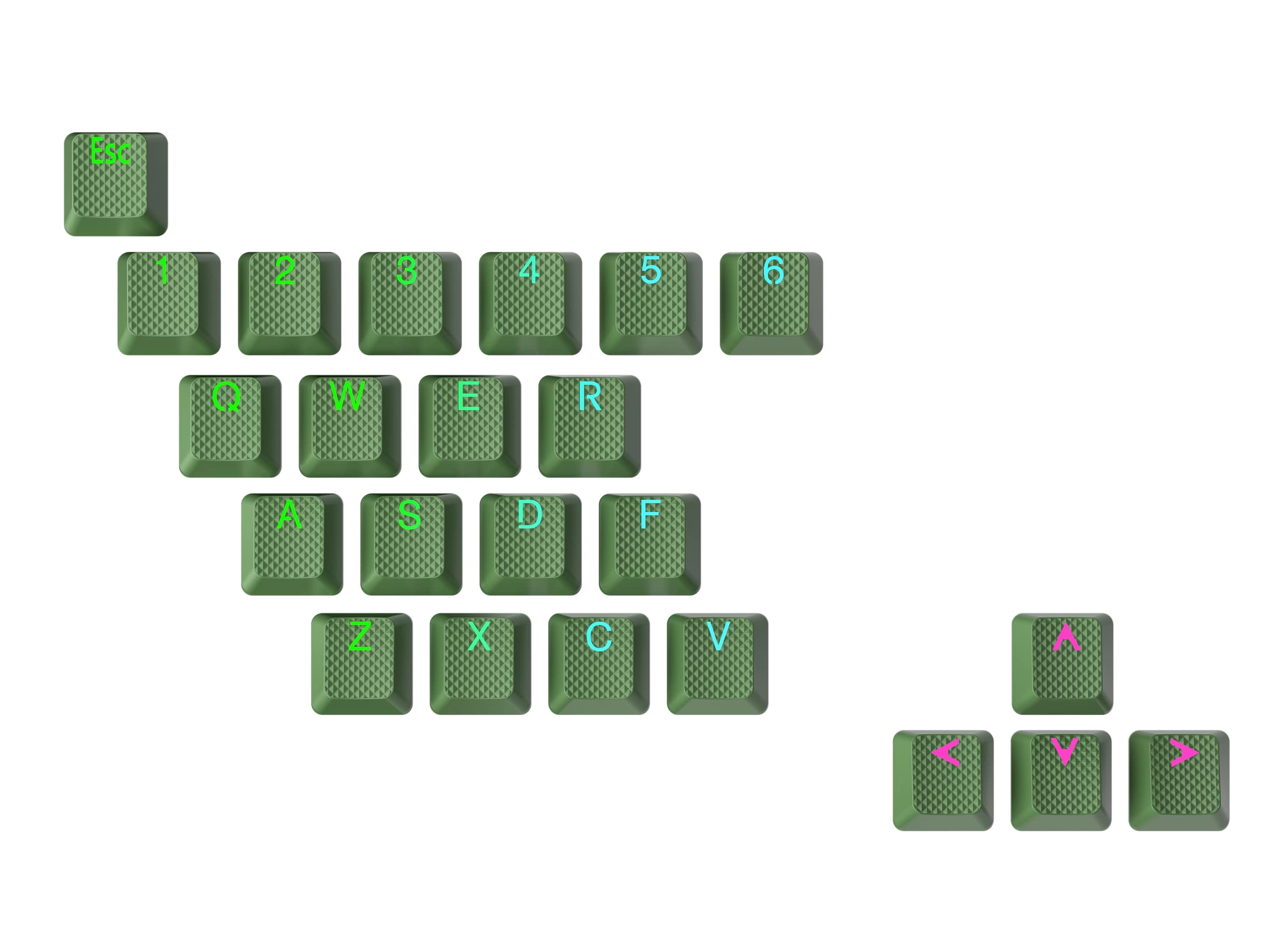 Ranked Rubber Keycap Set - OEM Profile Pistachio 23 Keys