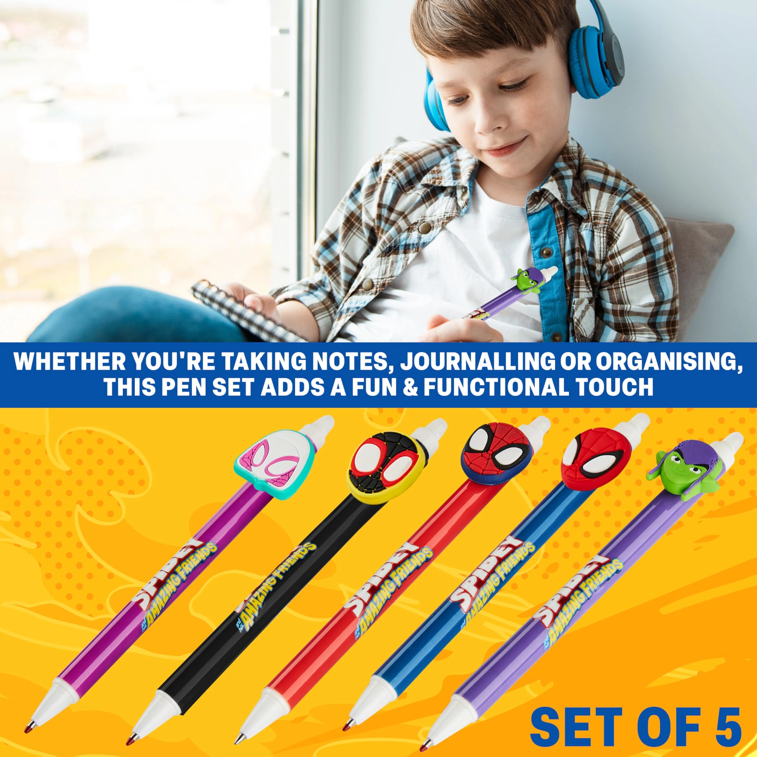 Marvel Spidey Pens - 5.0 count 0.5mm