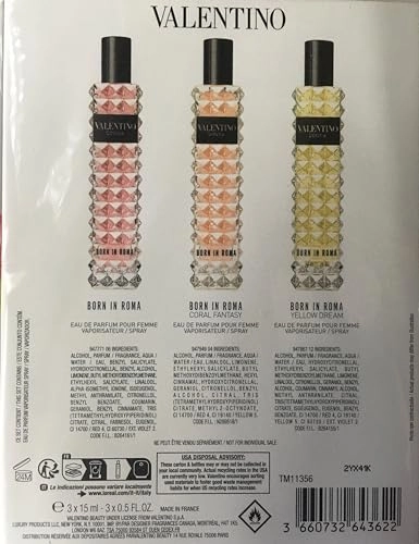 Donna Born in Roma + Born In Roma Coral Fantasy + Born In Roma Yellow Dream - Eau de Parfum 3PC