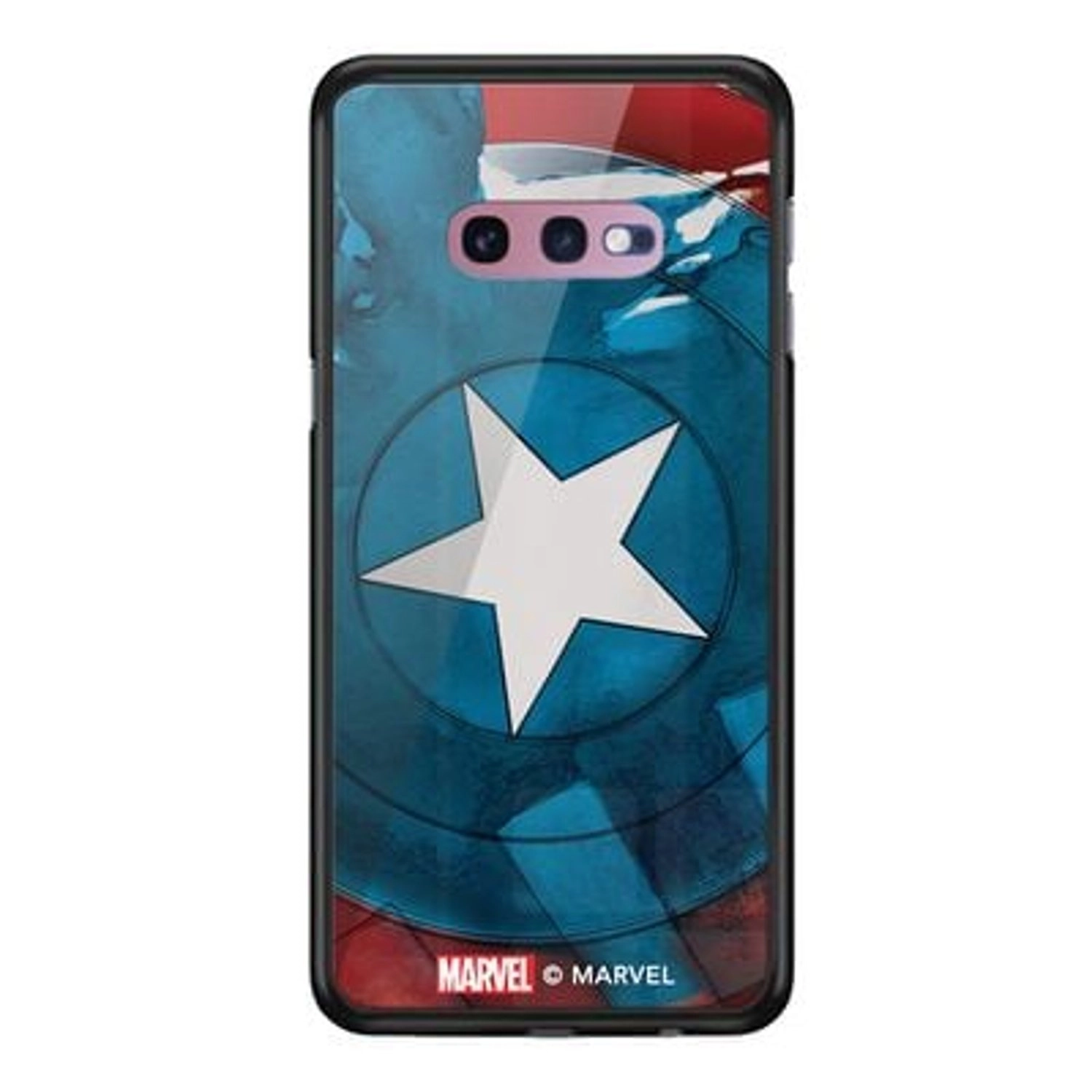 Wackylicious Watercolour Cap'S Sheild Back Case for Galaxy S10e - TPU Bumper Case + Tempered Glass Back