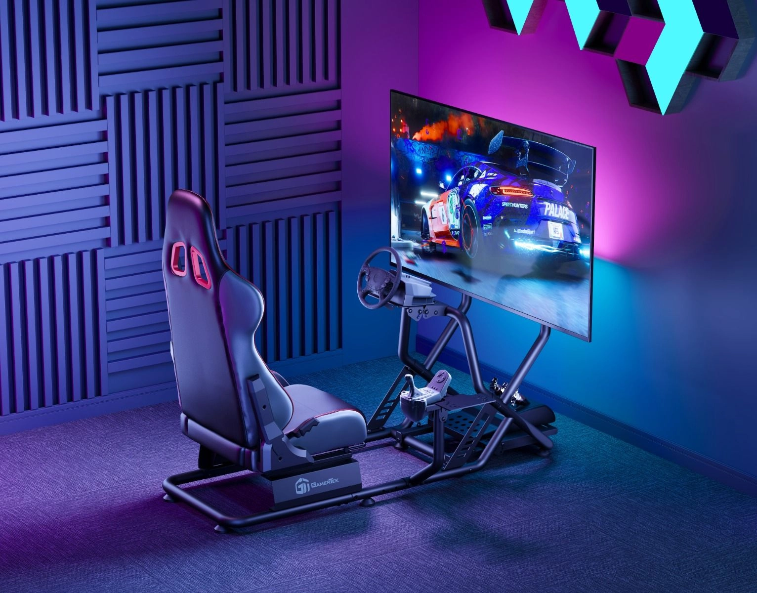 GridMaster Racing Cockpit - High Quality PU 180MM Seat Adjustment