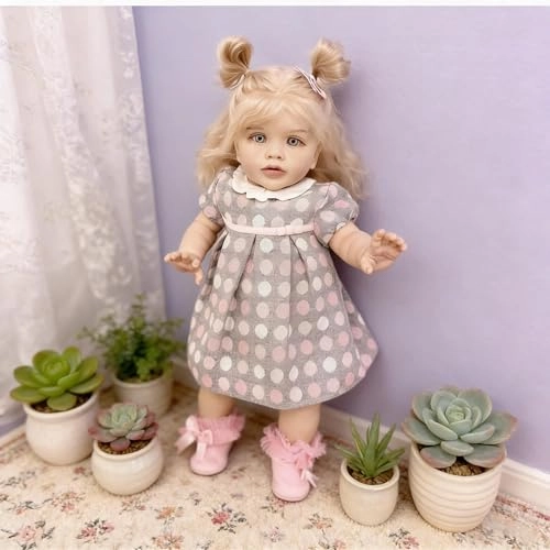 Pippa Reborn Baby Doll - 26 inch Cotton Vinyl Hand-rooted Curly Hair Ages 3+