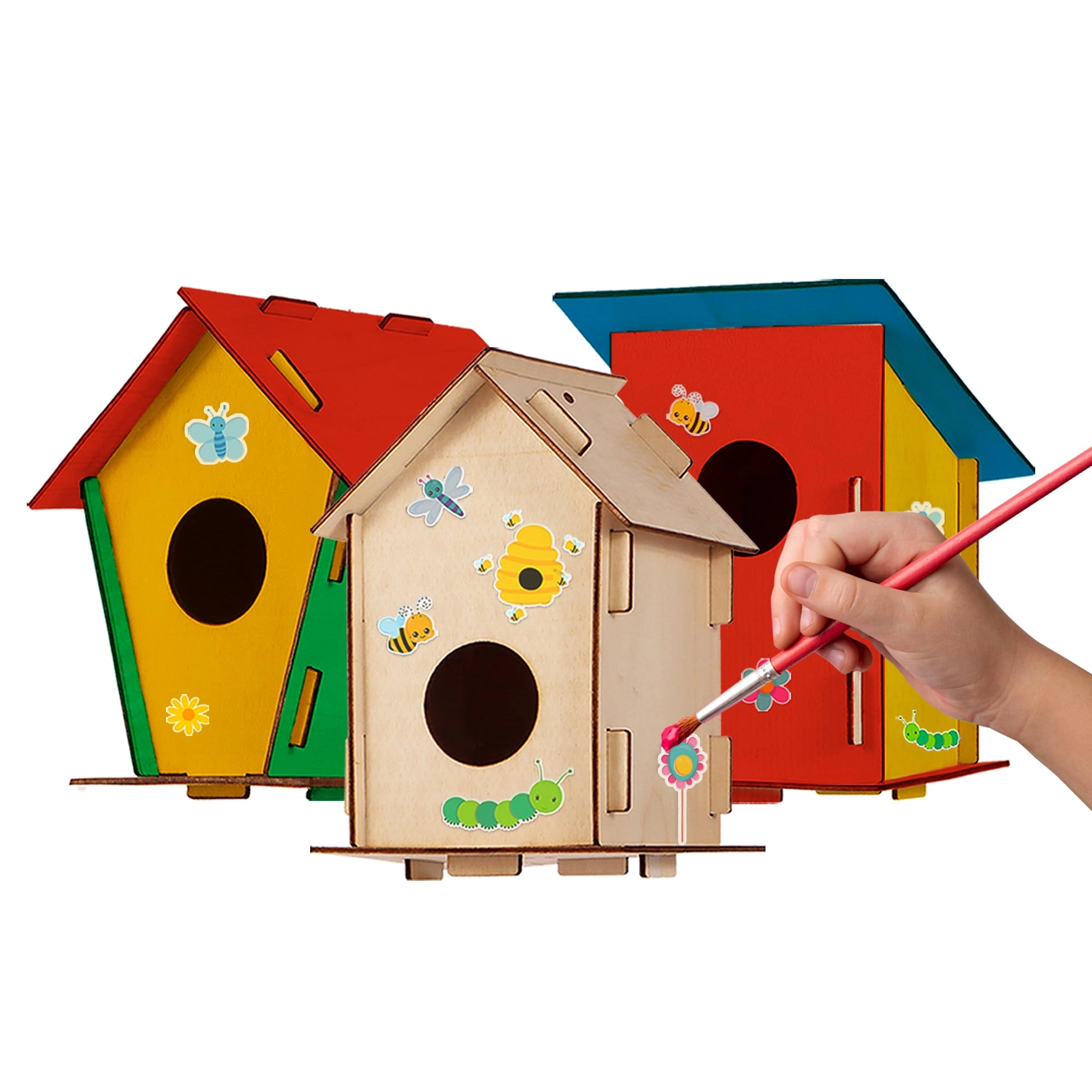 crafty happitoys DIY Wooden Bird House Kit Set - 3+ years 9 pcs