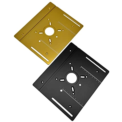 Router Table Insert Plate - 240 x 200mm Aluminum Alloy + Backer Plate + 180° Angle Gauge