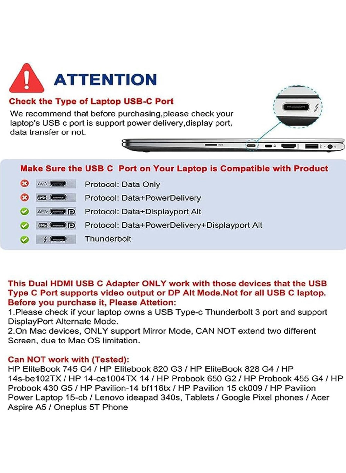 USB C to HDMI Adapter - USB 3.0 4K UHD 3840×2160@30Hz