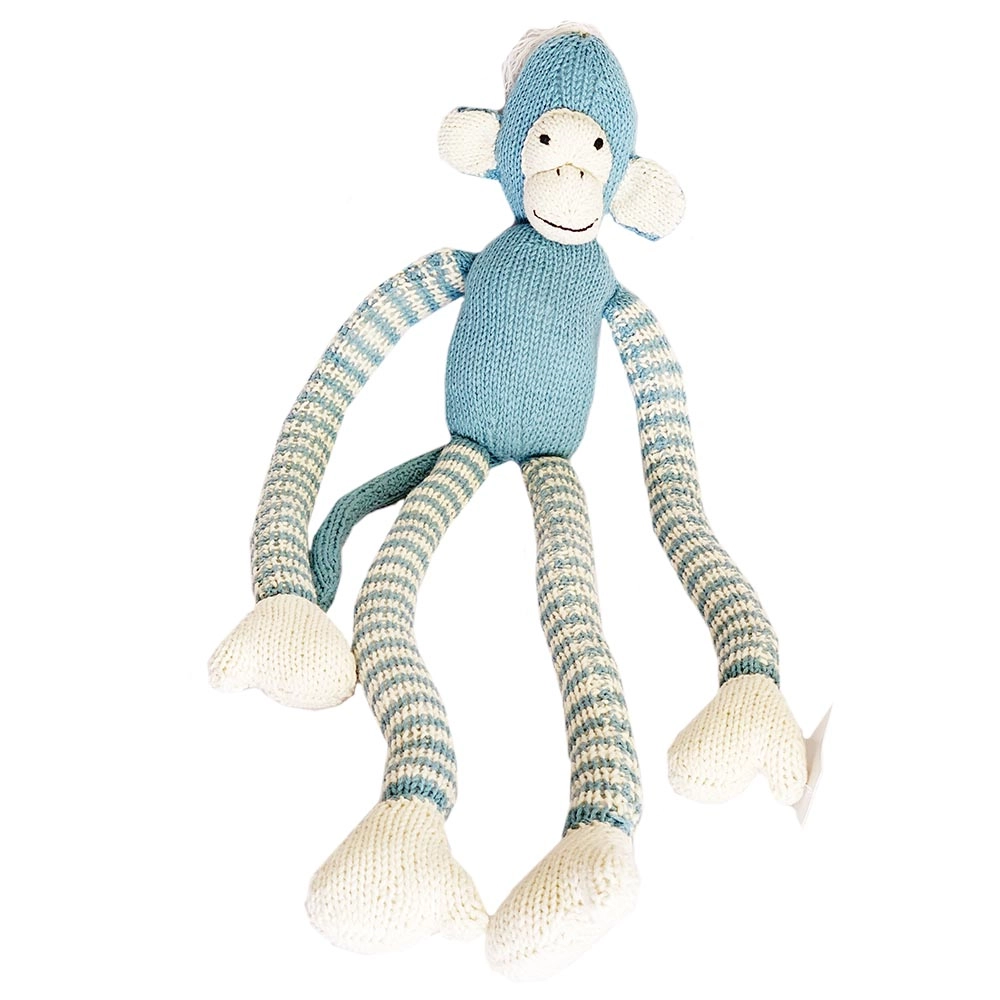 Baa Baa Black Sheep Monkey Wibbly Wobbly 60 cm - Blue Wool