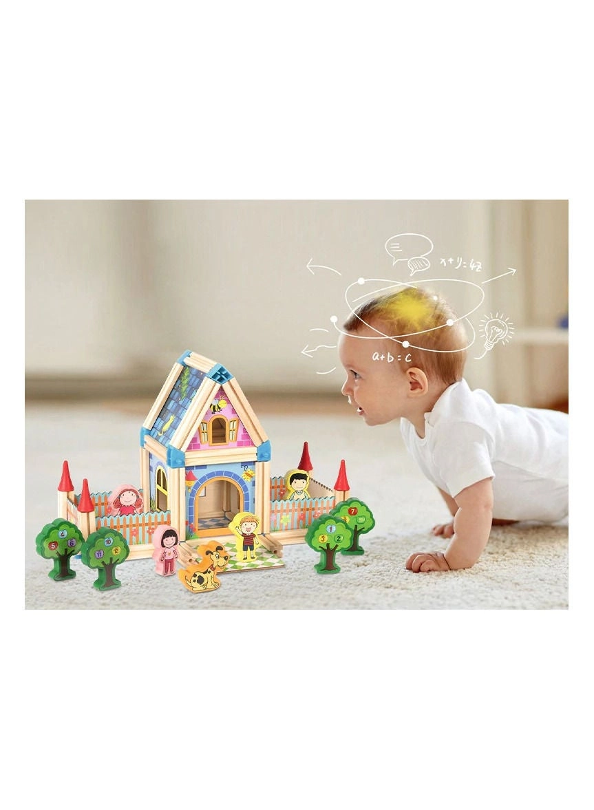 Wooden Building Blocks Set - Master Of Architecture 128pcs