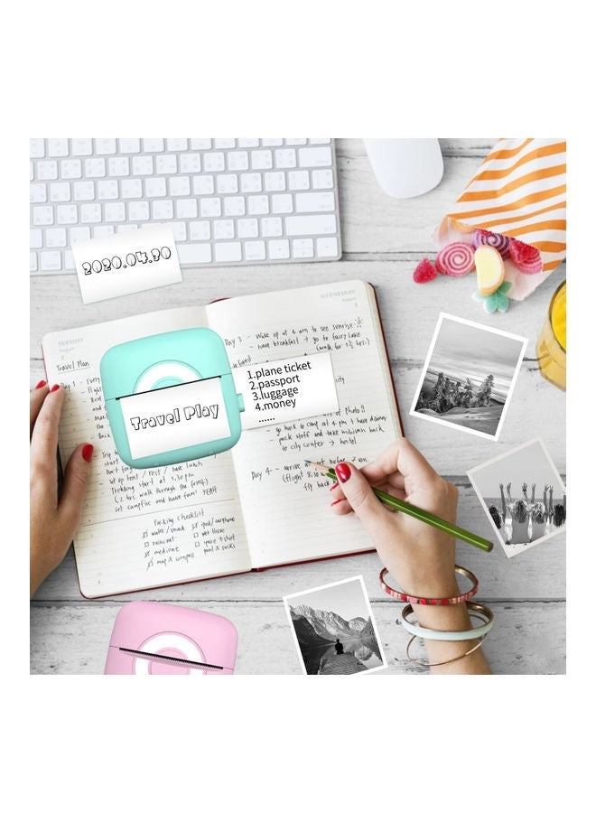 Wireless Mini Photo Printer White/Green