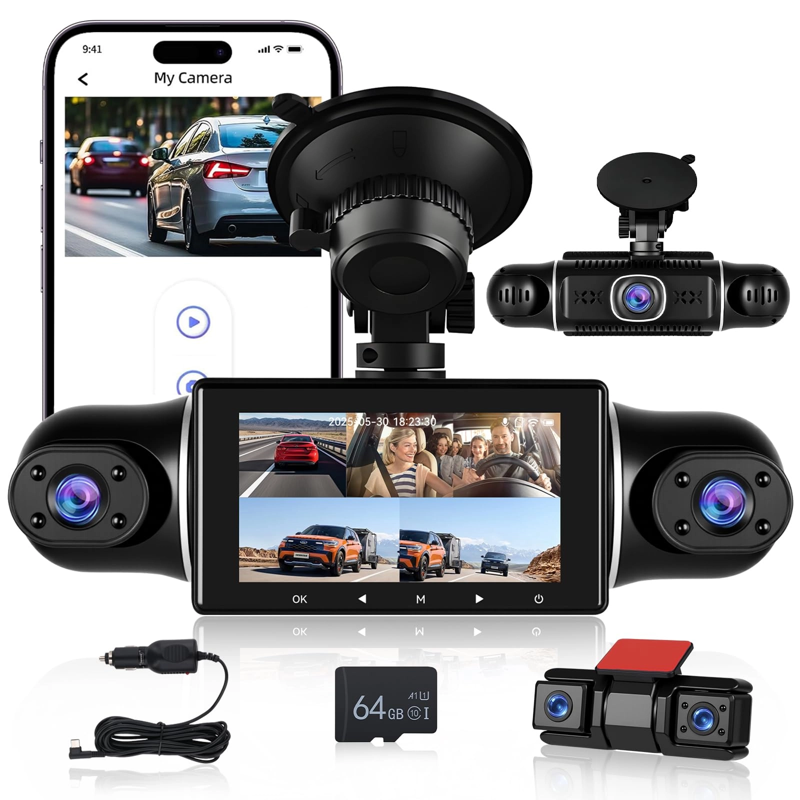 NHOPEEW 5 Channel Dashcam - 1080P