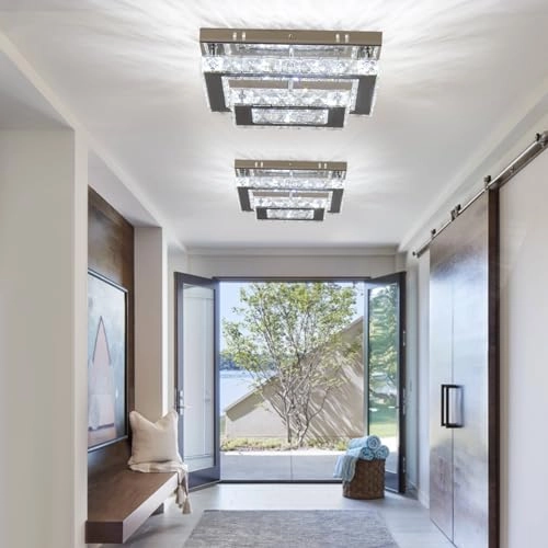 Crystal LED Ceiling Light - 3000K-6500K Dimmable