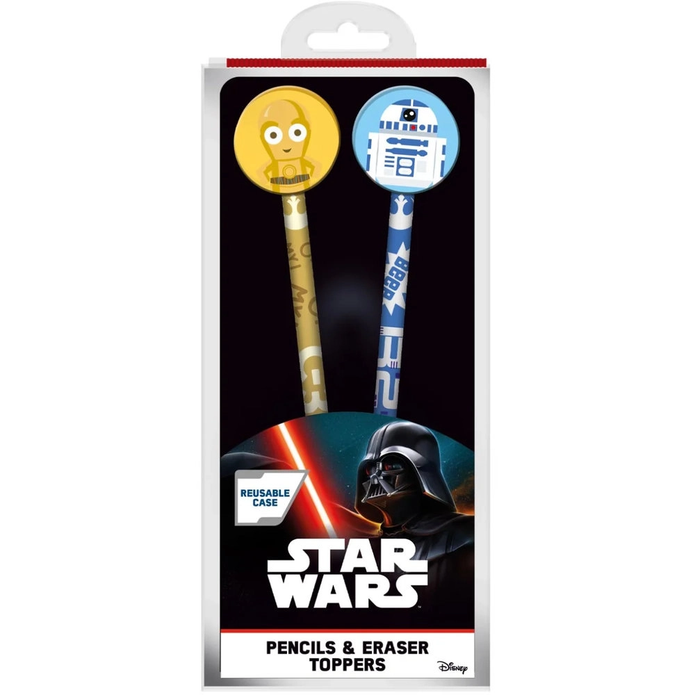 PYRAMID Star Wars (Droids) Pencils And Toppers - 2Pk