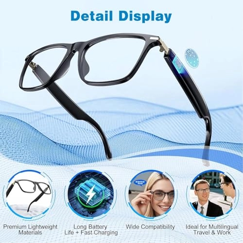 AI Smart Glasses - Bluetooth translation Color-Change Lens Music Playback