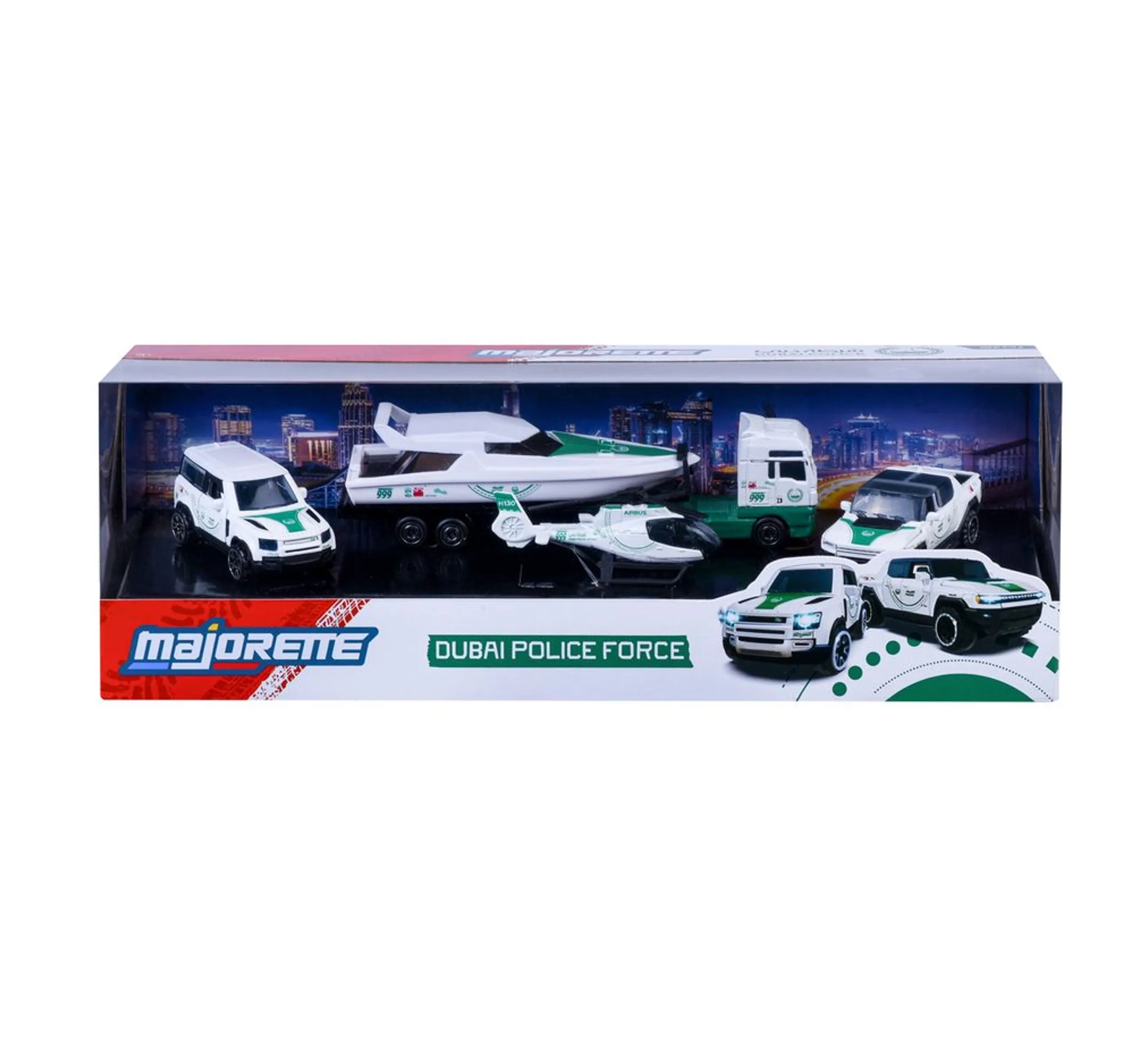 Land rover Defender + GMC Hummer + Helicopter + Truck - 1:64 4 pcs