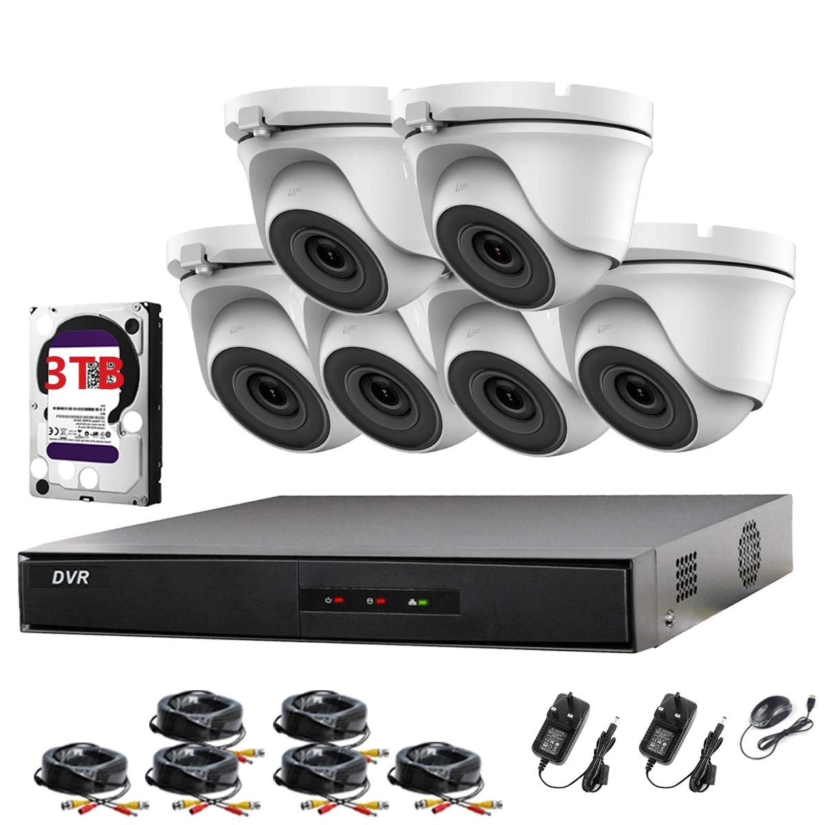 Hikvision DVR-208G-F1 - 8CH + THC-T120-M - 6 2.0MP 1080P