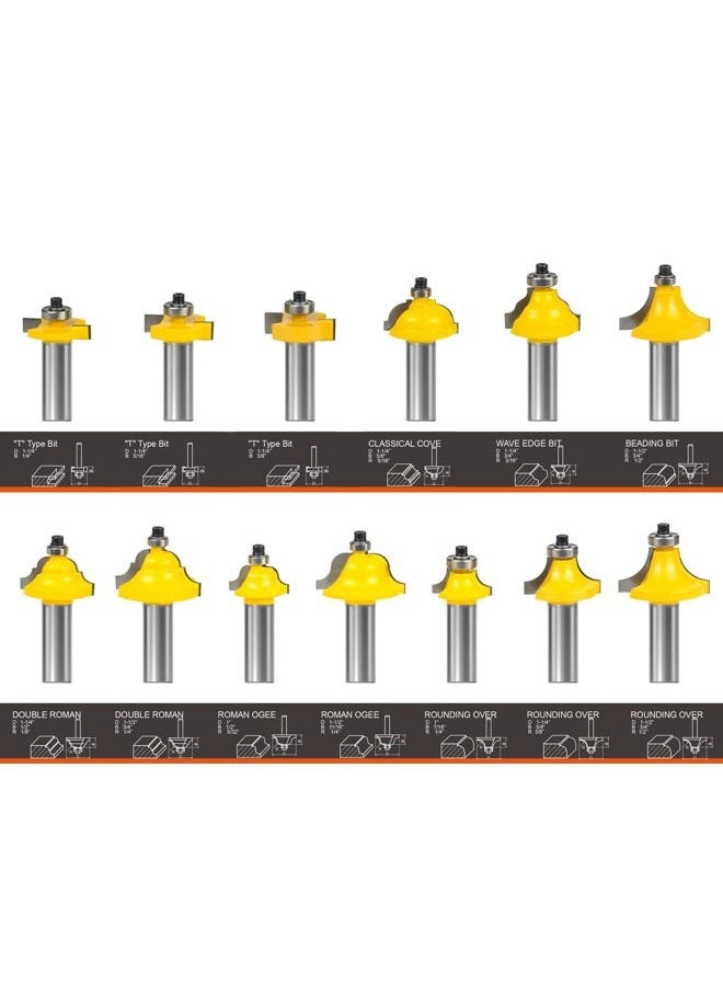 Router Bits Set - 1/2" Shank 35 Pcs