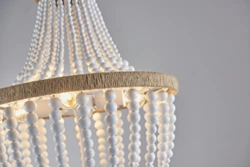 Farmhouse Wood Beaded Chandeliers