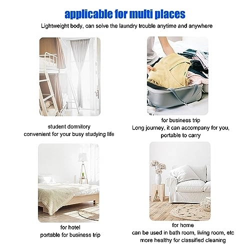 3.8L Mini Washing Machine, Smart Timing USB Charging 18W Noise Reduction Prevent Winding Portable Washing Machine Difficult To Deformation for Business Trip