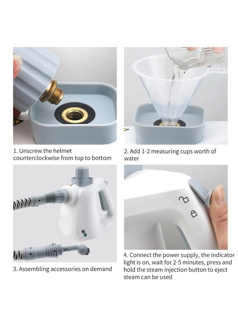 Handheld Pressurized Steam Cleaner - 900-1050W 220°F-230°F