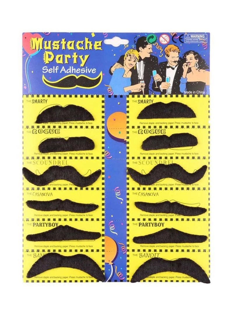 JOLLITY LLC Fake Beard Mustache Party Balloons - 12-Piece