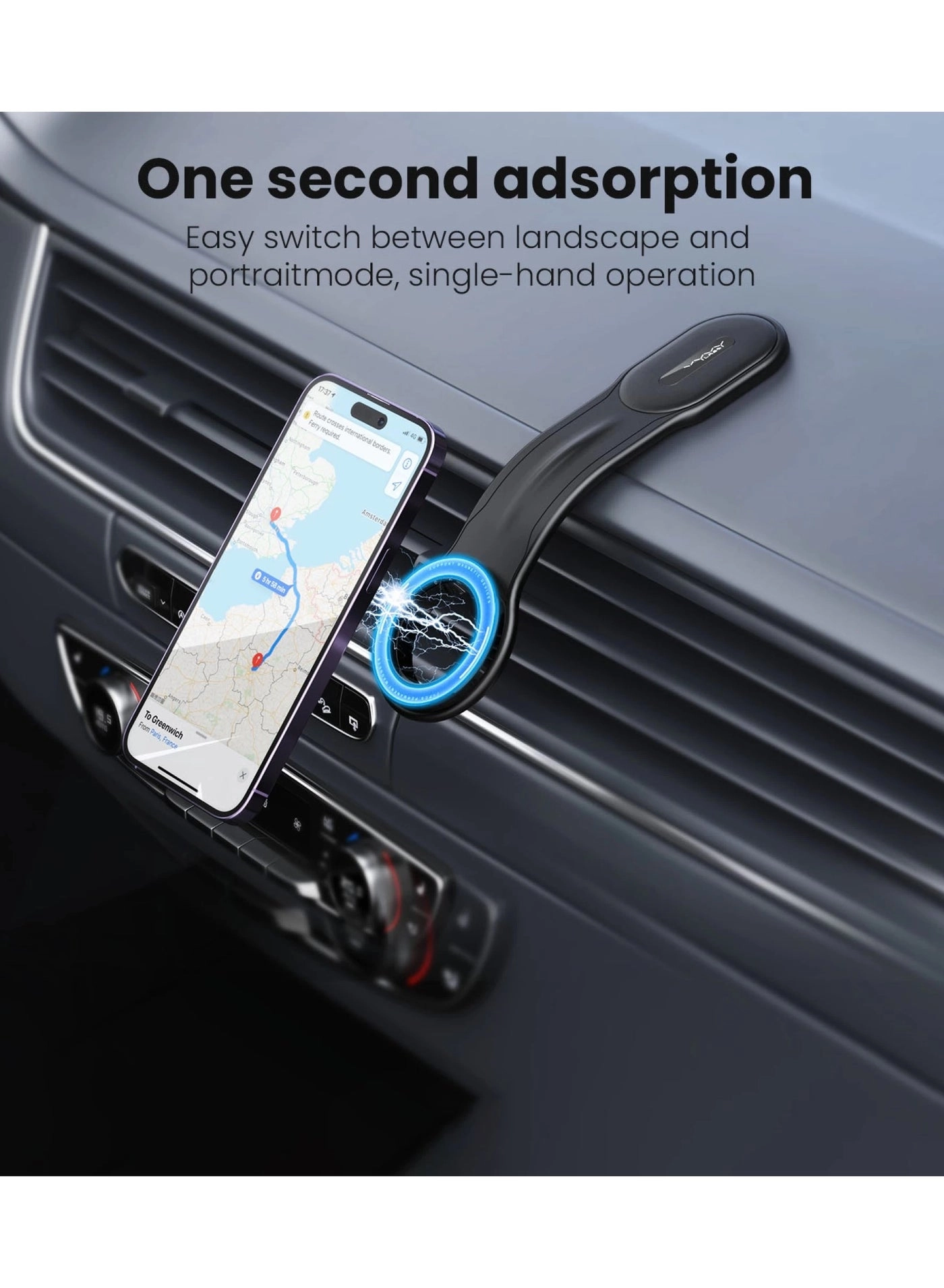 M01 Magic Bending Magnetic Car Holder - Foldable Black