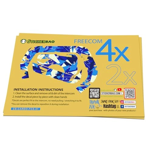 Decal Sticker for Cardo Freecom 4X 2X - 2 pcs Scratch Resistant