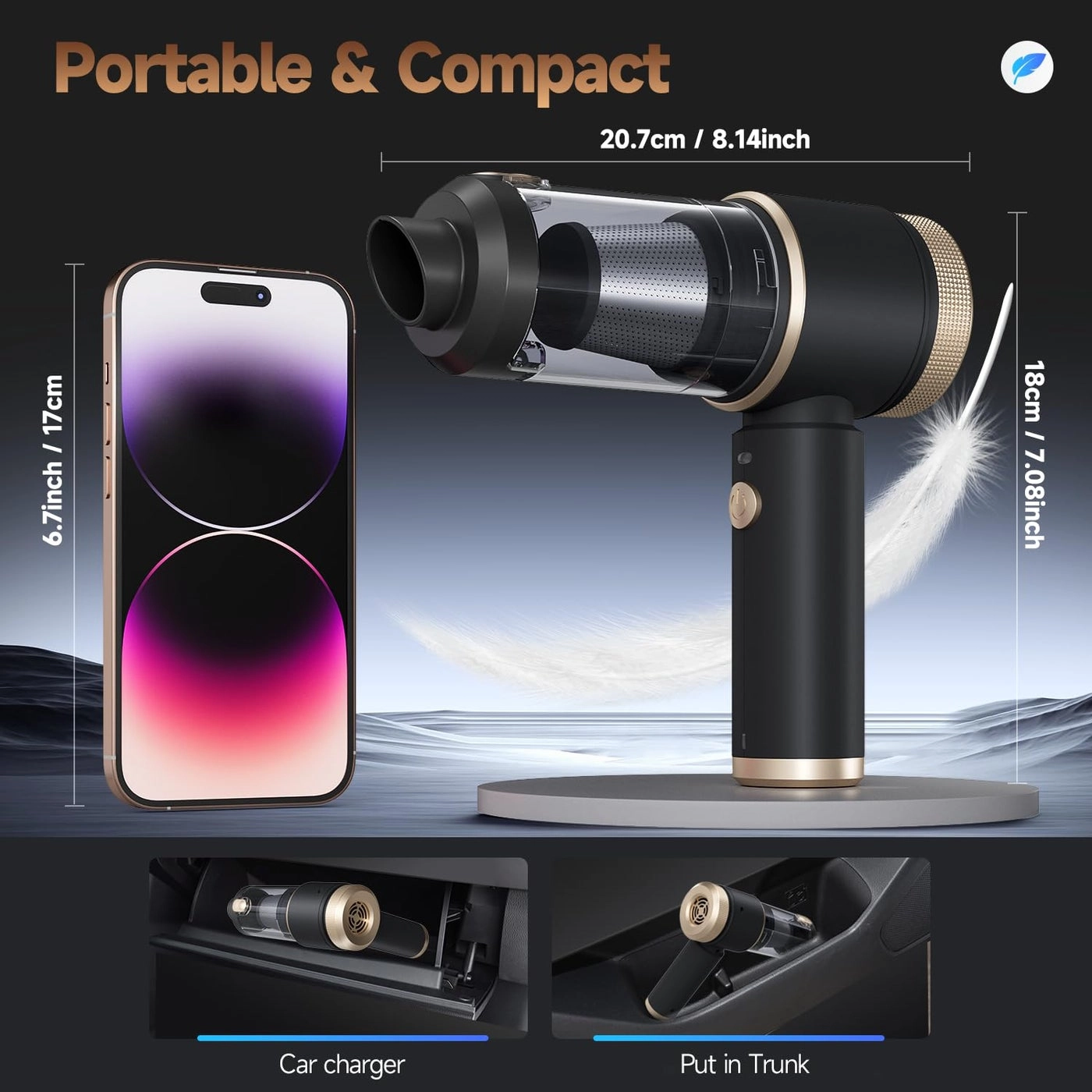 Car Vacuum - 16000PA Cordless