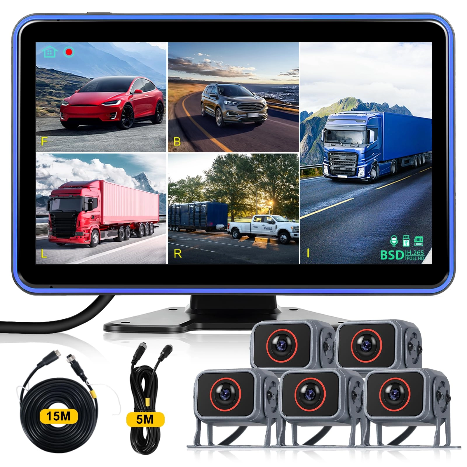 Hodozzy Backup Camera Monitor System - Night vision 1080P