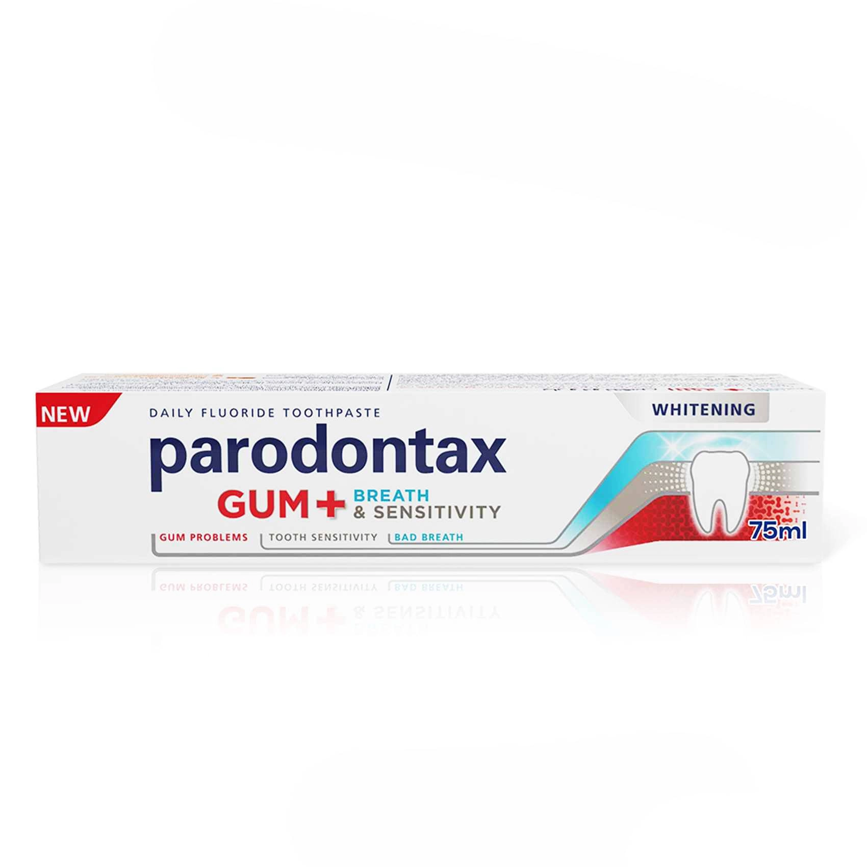 Parodontax Gum+ Breath And Sensitivity Whitening Sodium Fluoride Toothpaste 75ml