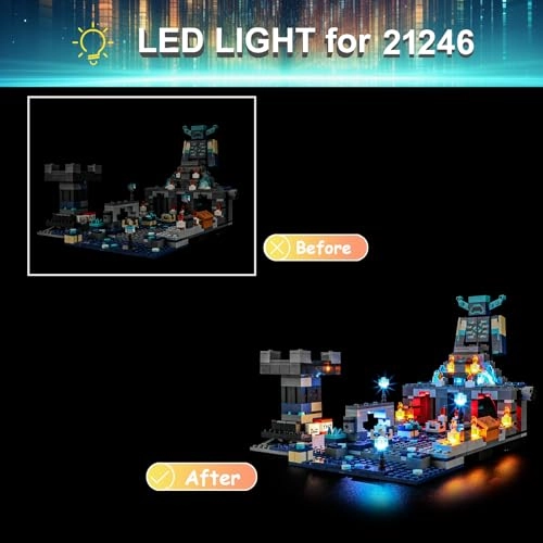 LED Light Kit for LEGO 21246 Minecraft The Deep Dark Battle - Plastic less than 5v