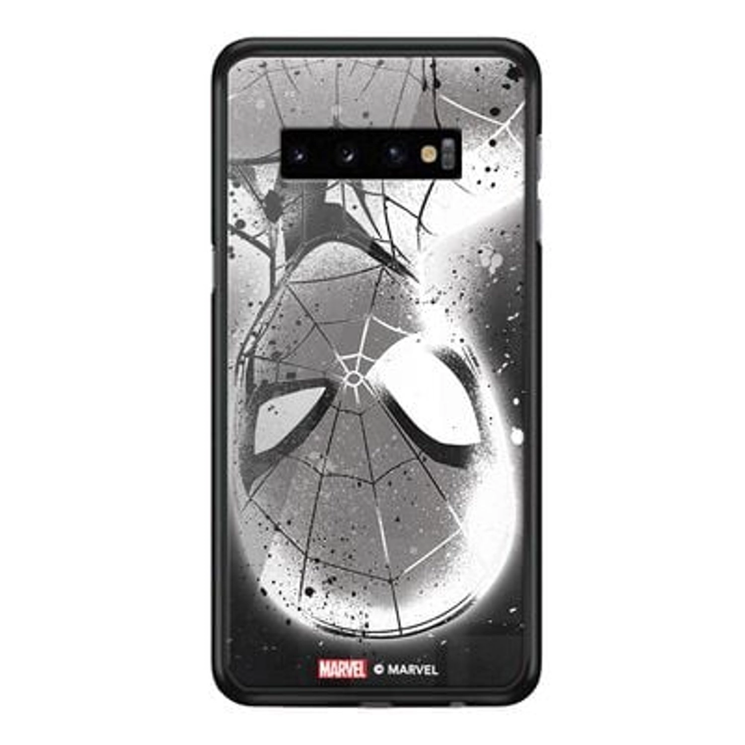 Wackylicious Spiderman Spray paint Back Case for Galaxy S10 Plus - TPU Bumper Case + Tempered Glass Back
