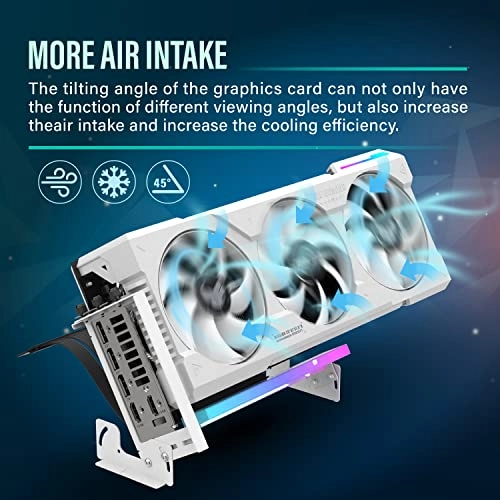 PCIe 4.0 GPU Mount Bracket - ARGB LED Multi-Angle Riser Cable