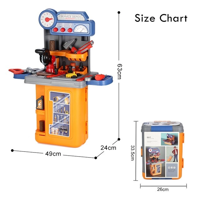 ROLE PLAY MECHANIC/TOOLS TABLE TOY SET LUGGAGE CASE - 39 pcs (025158014693)