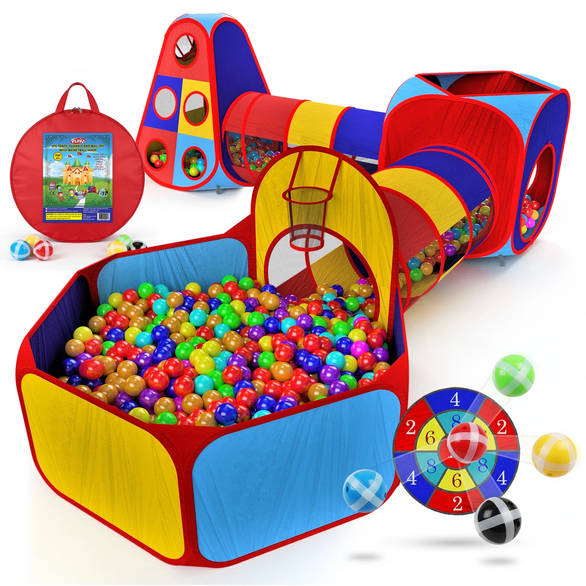 playZ Play Tents & Tunnels - Ball Pit Pop-Up Playhouses
