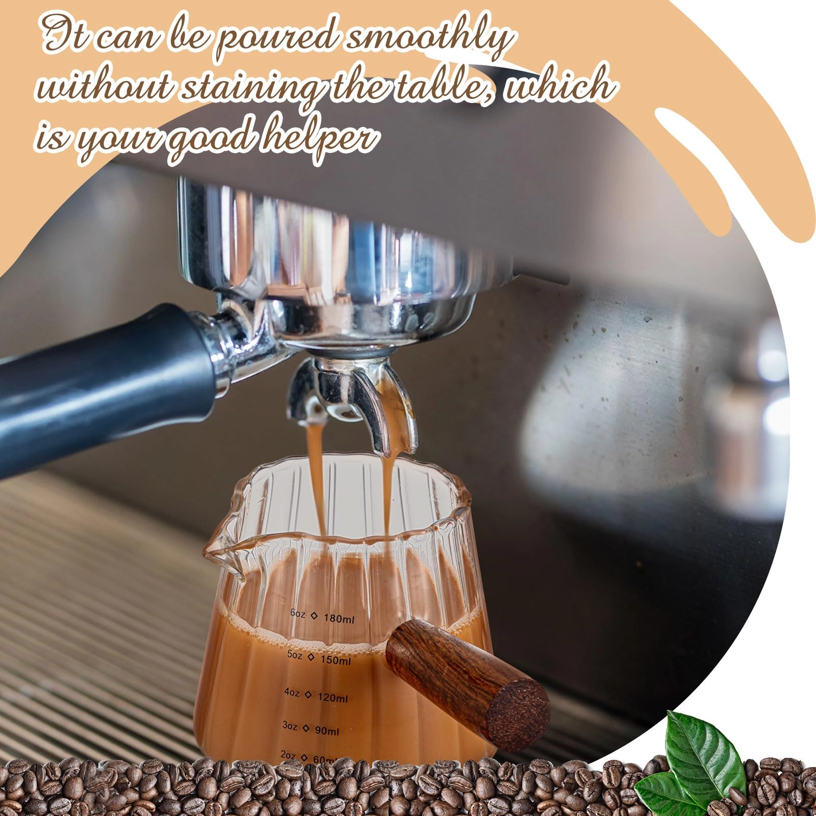 Espresso Shot Glass - 1 pcs Single V-shaped Mouth 180 ml