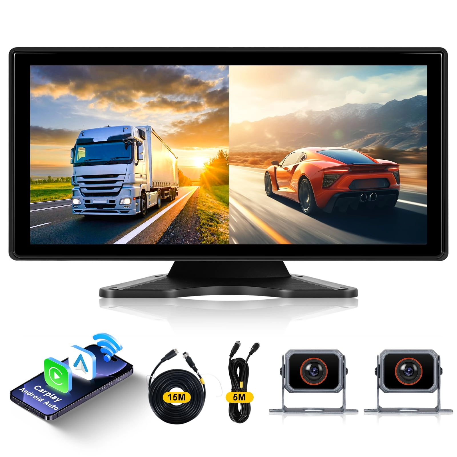 Hodozzy Reversing Camera - 1080P Night vision + Monitor - Wireless Carplay