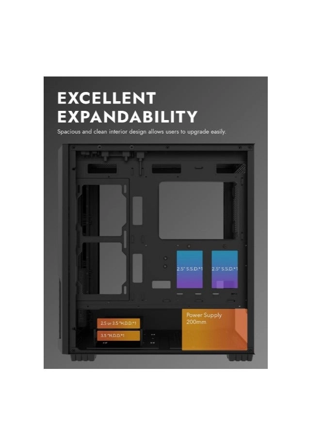 DF2100 - Tempered Glass E-ATX ATX M-ATX ITX