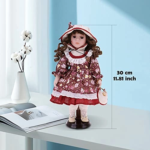 Doll - 12 Inch Porcelain Floral Clothing