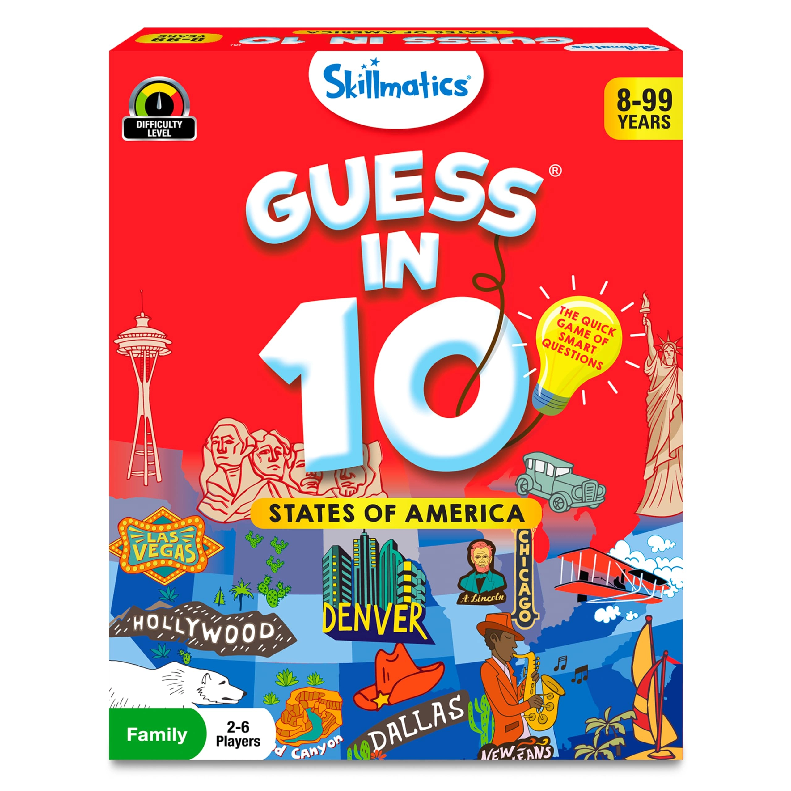 Skillmatics Guess in 10 States of America - Card Game